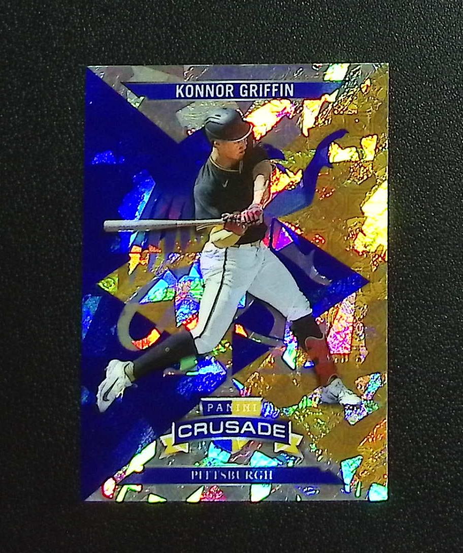 Konnor Griffin Blue Cracked Ice 2025 Panini Crusade #9 Pittsburgh Pirates: Panini, Donruss, & Donruss Optic Baseball MLB Trading & Sports Cards, Sports Cards for Sale Near Me, Prizm, Mosaic, Select, SP, SSP, Auction Memorabilia Lots for Sale On Line, World Series & Hall of F