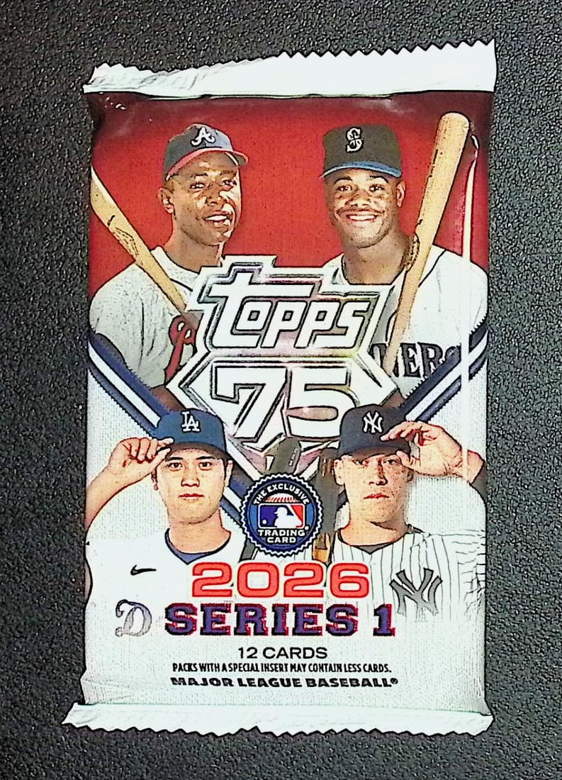 2026 Topps Series 1 Baseball 75th Anniversary BLASTER BOX PACK: Factory Sealed Topps Baseball MLB Trading & Sports Cards, Speckled, SP, SSP, Variations, Autographs, Chrome, Refractors, 1976 Topps, Sports Cards for Sale Near Me, Valuable Auction Lots for Sale on Li