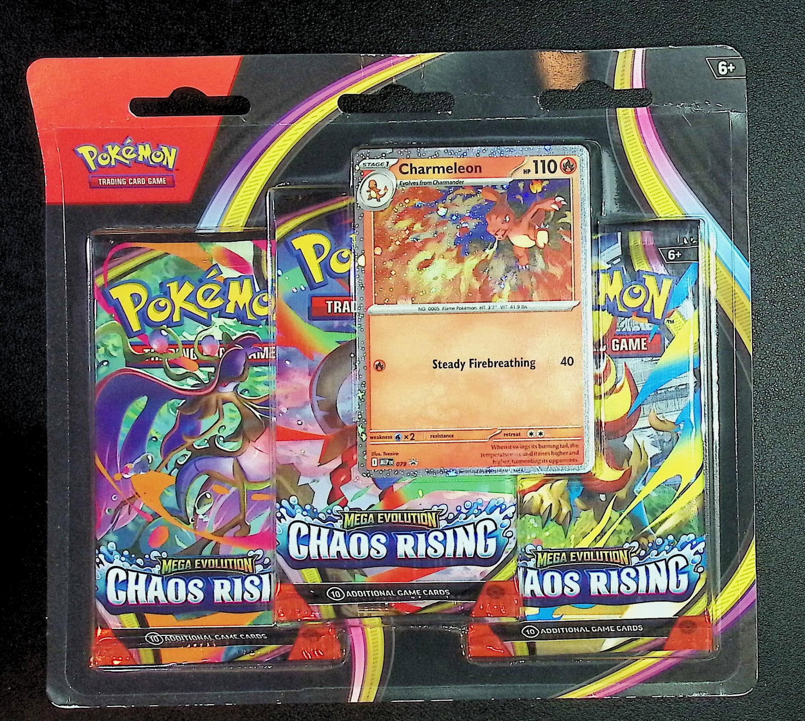 Pokemon Chaos Rising Blister 3 Pack Blister Booster Pack Set: Pokemon Trading Card Game Cards, Charizard, Pikachu, Mewto, EX, Referse Holo, Holo Rare Cards, Secret Rare Cards, Full Art Cards, Evee, 3 Stars Ultra Rare Cards, Double Rare, Illustration Rare, Specia