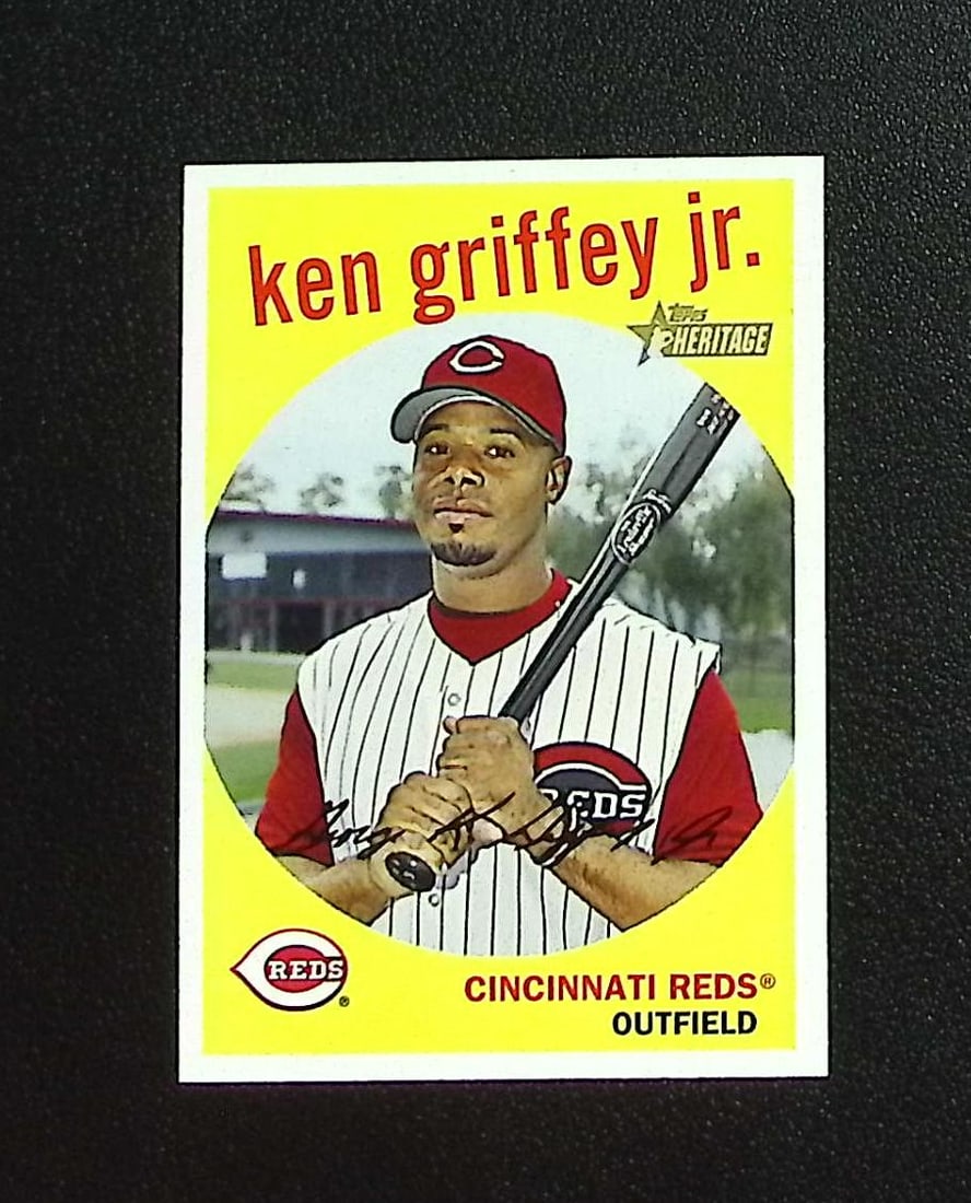Ken Griffey Jr. 2008 Topps Heritage #50 Reds, Mariners: Topps, Bowman, & Fanatics Baseball MLB Trading & Sports Cards, Sports Cards for Sale Near Me, World Series & Hall of Fame Players Memorabilia, Refractors, X-Fractors, Numbered, SP, SSP, Valuable Aucti
