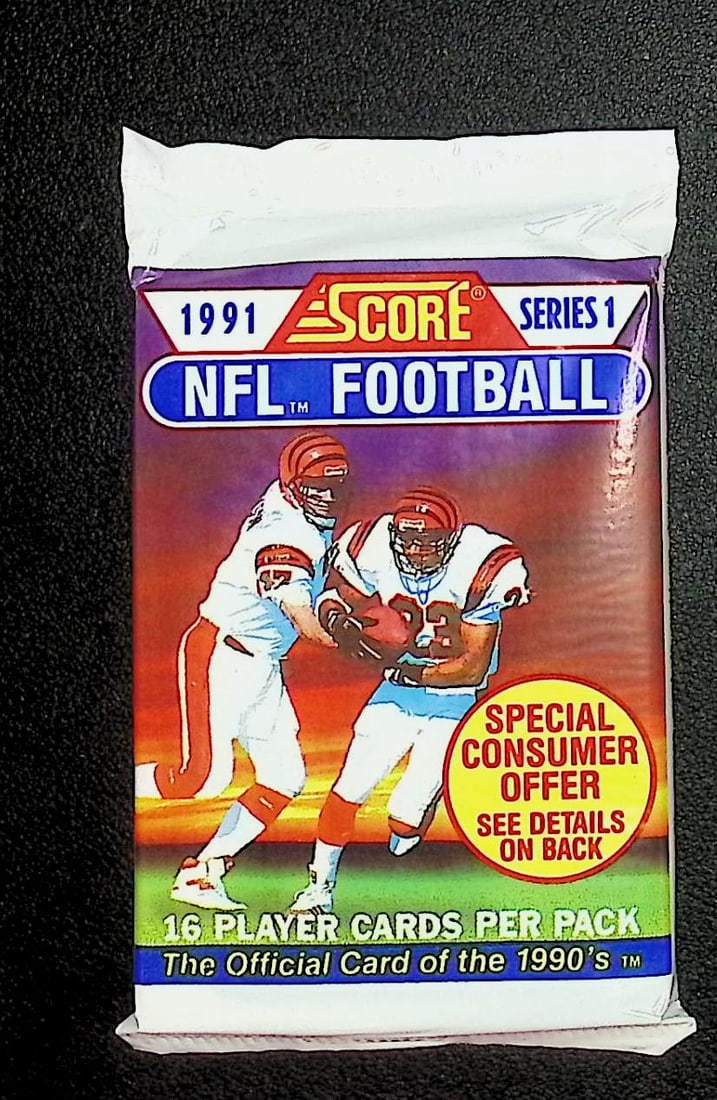 1991 Score Series 1 Vintage Football Card Retail Box Pack Sports Cards Brett Favre Rookie Card (1 of 1)