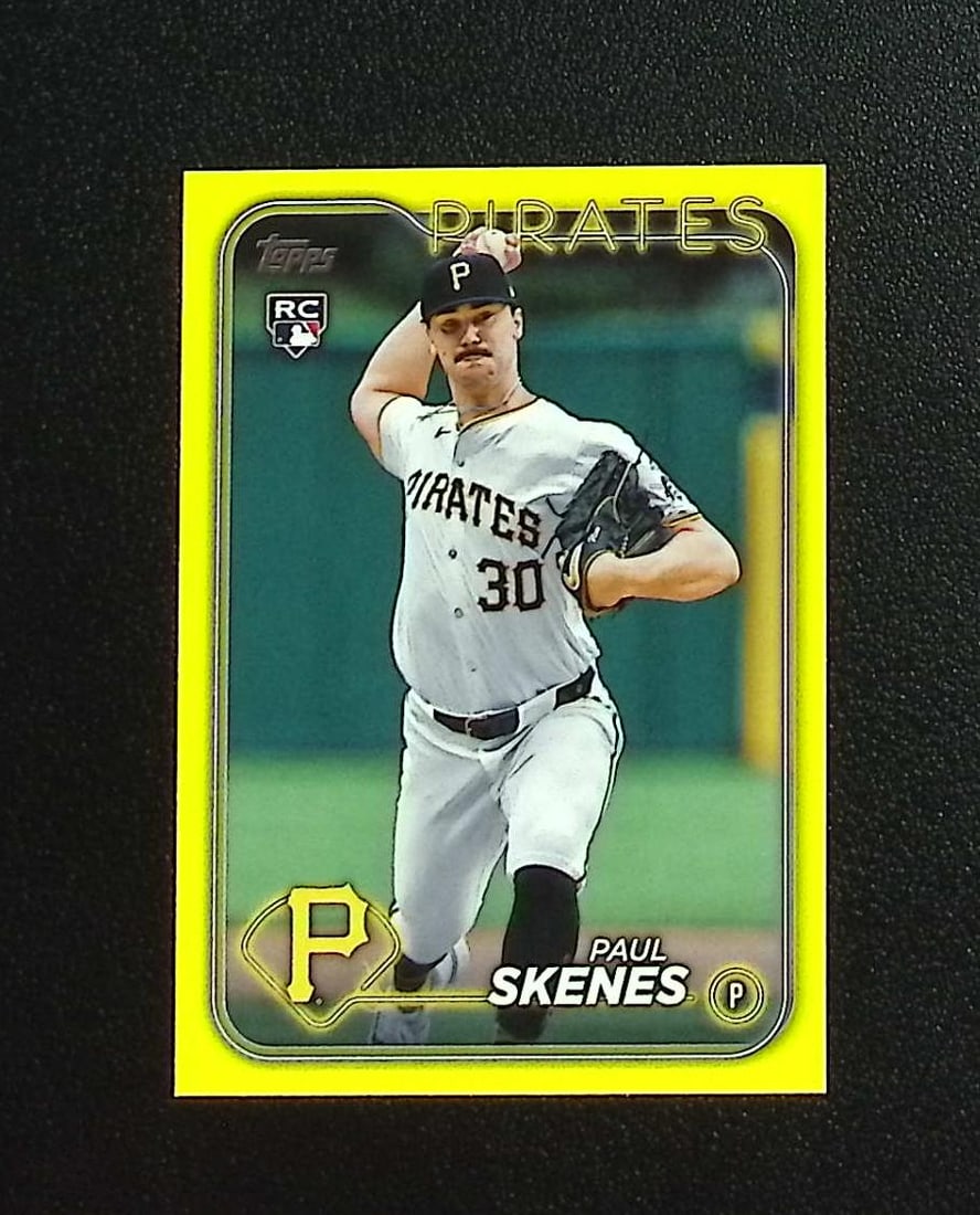 Paul Skenes Rookie Card Yellow 2024 Topps Update #US100 Pittsburgh Pirates: Topps, Bowman, & Fanatics Baseball MLB Trading & Sports Cards, Sports Cards for Sale Near Me, World Series & Hall of Fame Players Memorabilia, Refractors, X-Fractors, Numbered, SP, SSP, Valuable Aucti