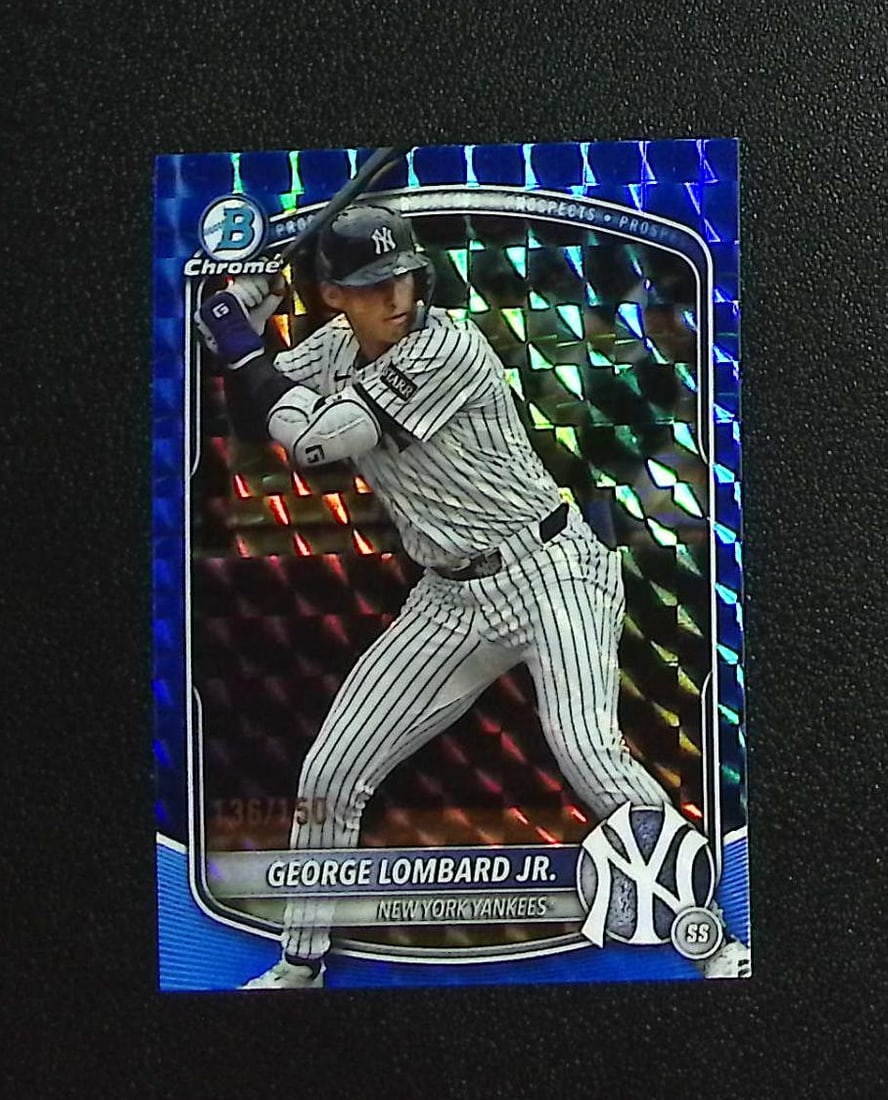 George Lombard Jr. Blue Geometric Refractor /150 2025 Bowman Chrome #BCP-164: Topps, Bowman, & Fanatics Baseball MLB Trading & Sports Cards, Sports Cards for Sale Near Me, World Series & Hall of Fame Players Memorabilia, Refractors, X-Fractors, Numbered, SP, SSP, Valuable Aucti