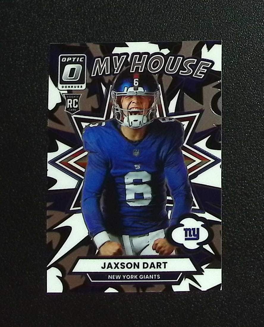 Jaxson Dart Rookie Card My House 2025 Donruss Optic #2 New York Giants: Panini, Donruss Optic, & Donruss Select, Prizm, Mosaic, Contenders, Zenith, Phoenix, Illusions, Absolute, Rookie NFL Sports Trading Cards, SP, SSP, Cards, Football Cards for Sale Near Me, Superbowl & 
