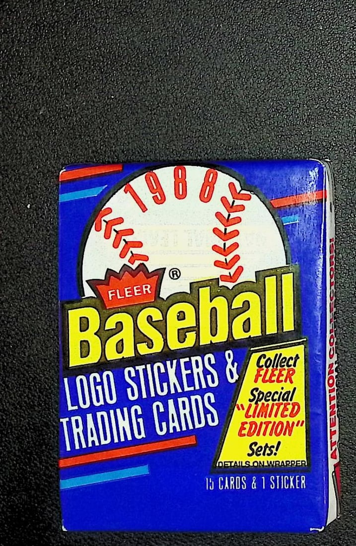 1988 Fleer Baseball Cards Retail Box Pack Sports Cards MLB Trading Cards Rookie Cards: Fleer Vintage Baseball MLB Trading & Sports Cards, World Series & Hall of Fame Players, Rookie Cards in this set are Tom Glavine & Edgar Martinez, Old Sports Cards for Sale Near Me, Valuable Auction M
