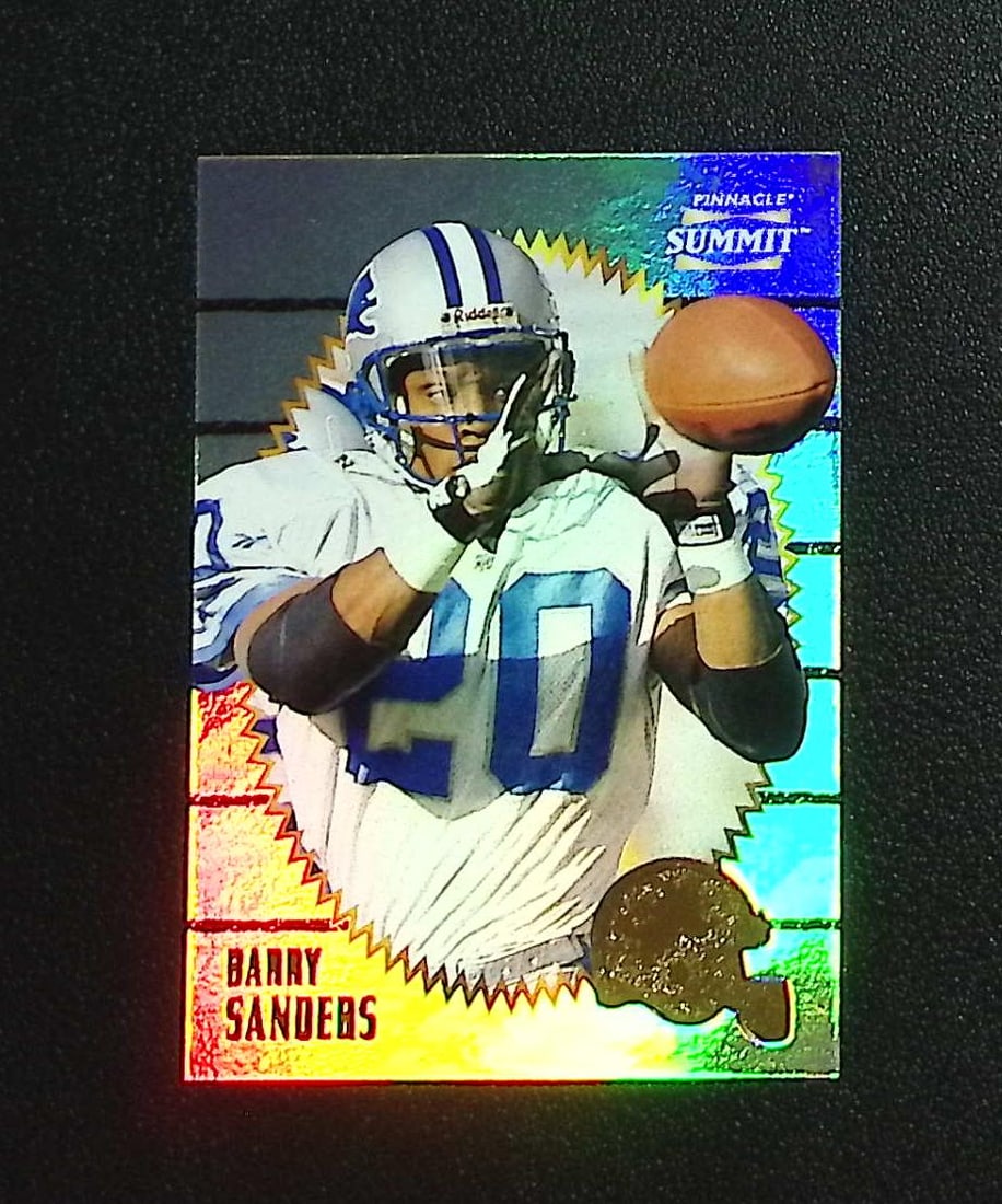 Barry Sanders Premium Stock 1996 Pinnacle Summit #48 Detroit Lions: Pinnacle Football NFL Trading Cards, Old Sports Cards for Sale Near Me, Hall of Fame & Super Bowl Player Cards, Auction Memorabilia Lots for Sale on Line