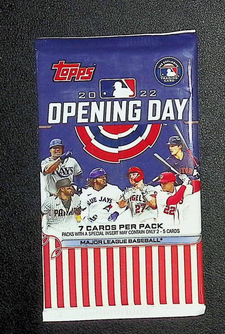2022 Topps Opening Day Baseball HOBBY BOX PACK - MLB Sports Trading Card: Topps Opening Day Baseball MLB Trading & Sports Cards, Sports Cards for Sale Near Me, World Series & Hall of Fame Players, Auction Lots for Sale on Line, Shohei Ohtani, Sparkles, Rookie Cards, SP, SSP