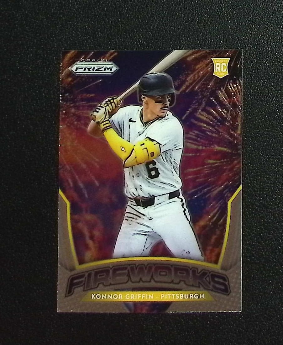 Konnor Griffin Rookie Card Fireworks 2026 Panini Prizm #18 Pittsburgh Pirates: Panini, Donruss, & Donruss Optic Baseball MLB Trading & Sports Cards, Sports Cards for Sale Near Me, Prizm, Mosaic, Select, SP, SSP, Auction Memorabilia Lots for Sale On Line, World Series & Hall of F