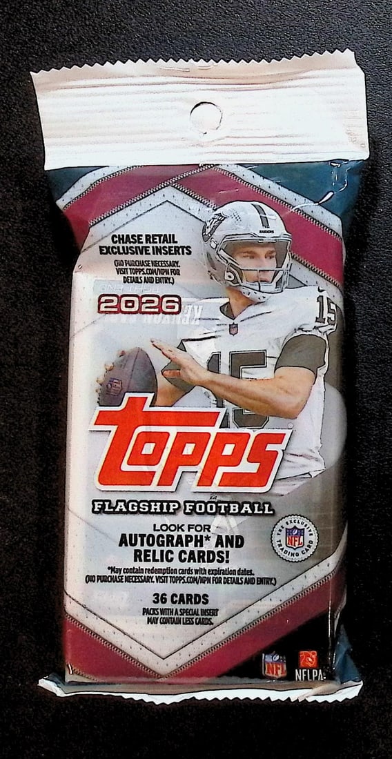 2026 Topps Flagship Football Hanger Fat Pack: Topps Football NFL Trading & Sports Cards, Refractors, Prism Refractors, X-Fractors, Sports Cards for Sale Near Me, Super Bowl & Hall of Fame Players, Autographs, SP, SSP, Valuable Auction Memorabilia