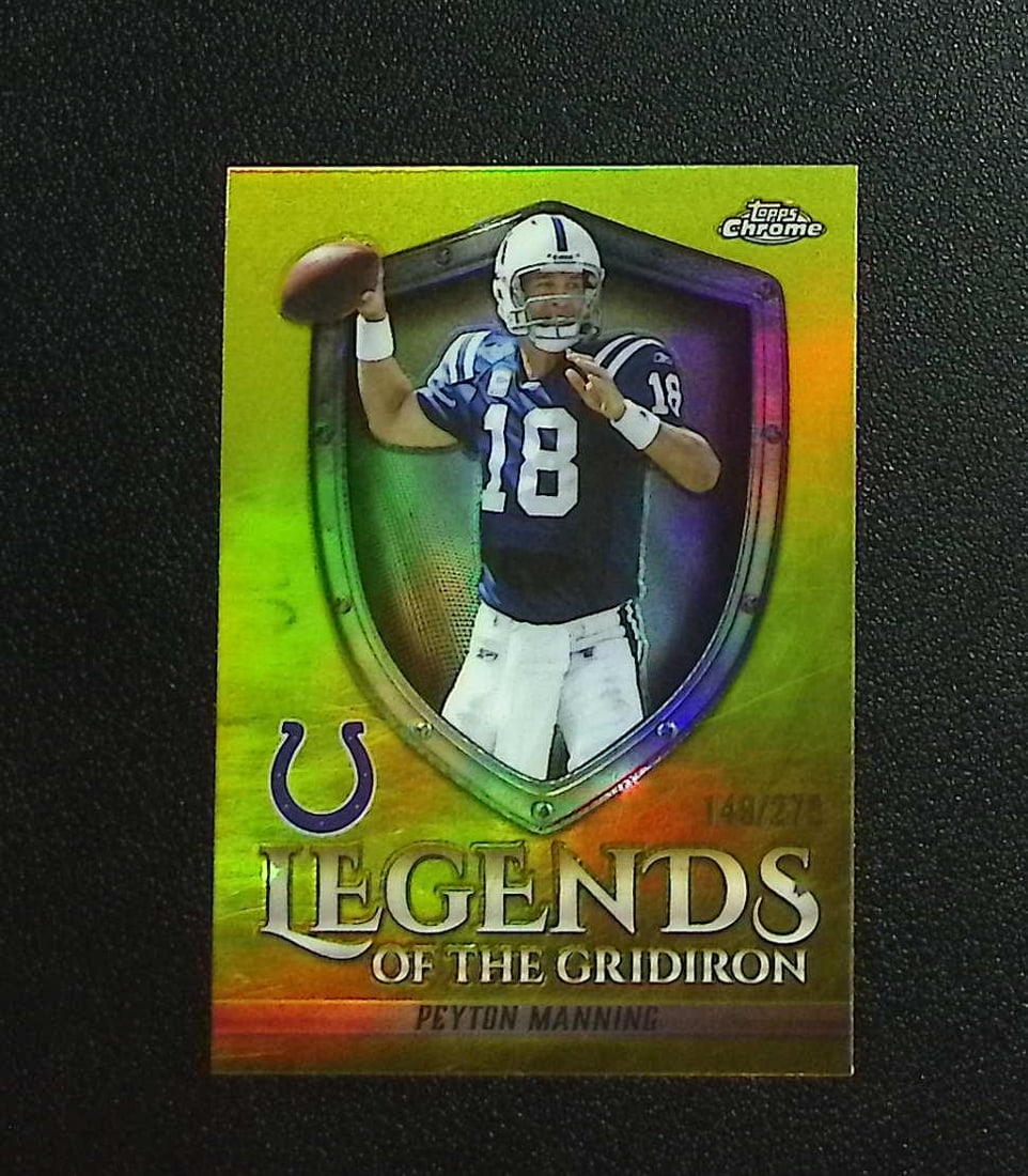 Peyton Manning Legends of the Gridiron Yellow Refractor /275 2025 Topps Chrome #LOG-10: Topps & Bowman Football NFL Trading Sports Cards, Sports Cards for Sale Near Me, Super Bowl & Hall of Fame Player Cards, Resurgence, Composite, SP, SSP, Valuable Auction Memorabilia Lots For Sale On L