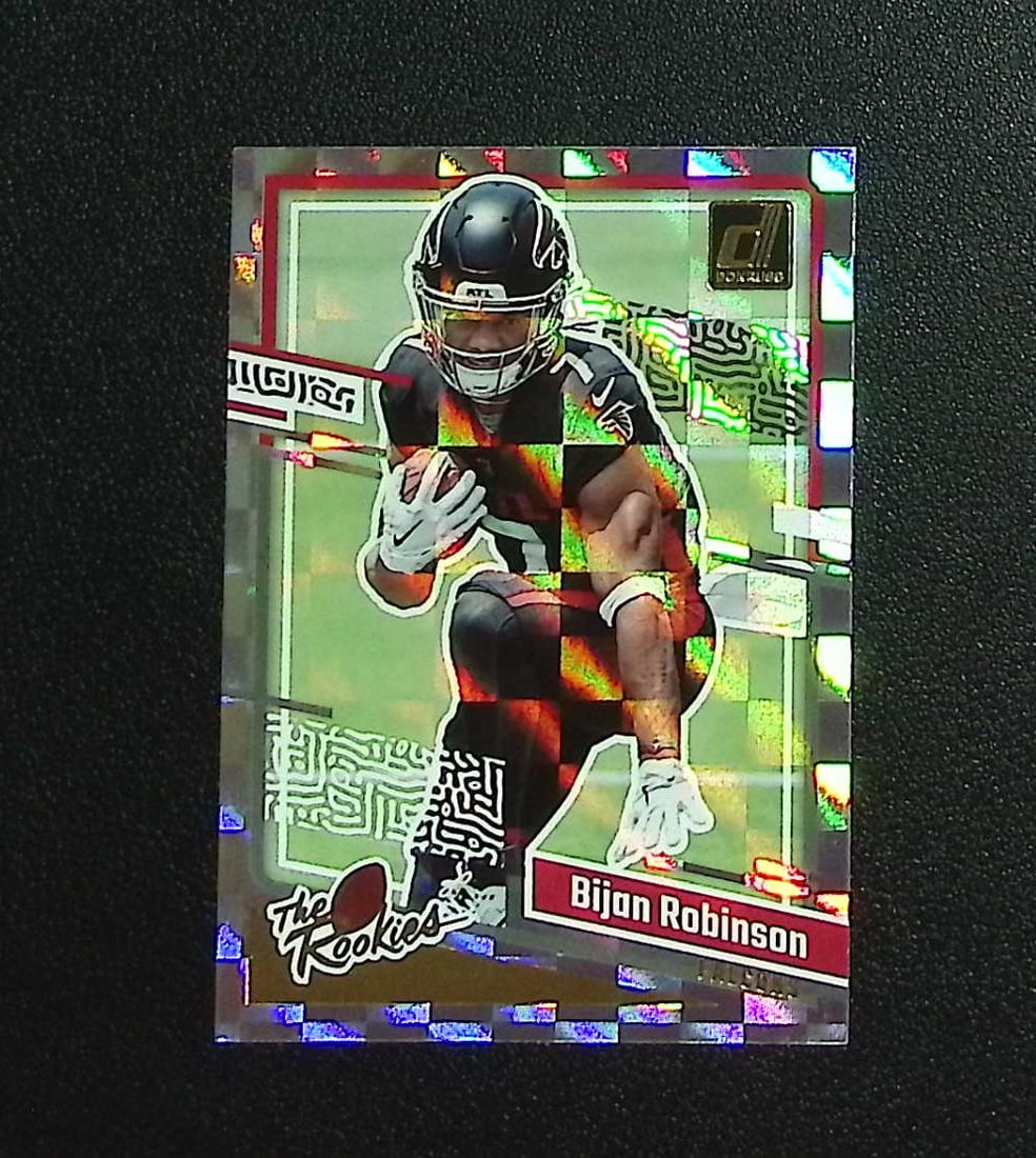 Bijan Robinson The Rookies 2023 Donruss #4 Atlanta Falcons: Panini, Donruss Optic, & Donruss Select, Prizm, Mosaic, Contenders, Zenith, Phoenix, Illusions, Absolute, Rookie NFL Sports Trading Cards, SP, SSP, Cards, Football Cards for Sale Near Me, Superbowl & 