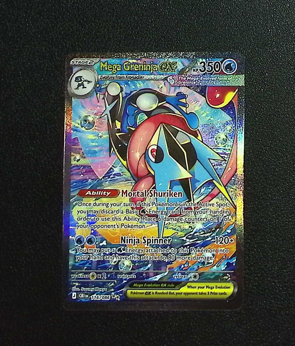 Pokemon Chaos Rising Mega Greninja Ex Special Illustration Rare #116: Pokemon Trading Card Game Cards, Charizard, Pikachu, Mewtwo, Reverse Holo, Holo Rare, Secret Rare Cards, Full Art Cards, Eevee, Ultra Rare Card, Illustration Rare, Special Illustration Rare SIR