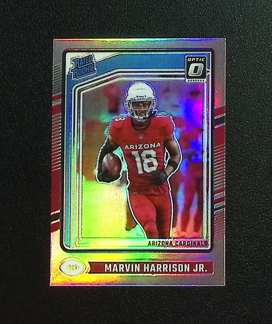 Marvin Harrison Jr. Rookie Holo Prizm 2024 Donruss Optic #276 Arizona Cardinals: Panini, Donruss Optic, & Donruss Select, Prizm, Mosaic, Contenders, Zenith, Phoenix, Illusions, Absolute, Rookie NFL Sports Trading Cards, SP, SSP, Cards, Football Cards for Sale Near Me, Superbowl & 
