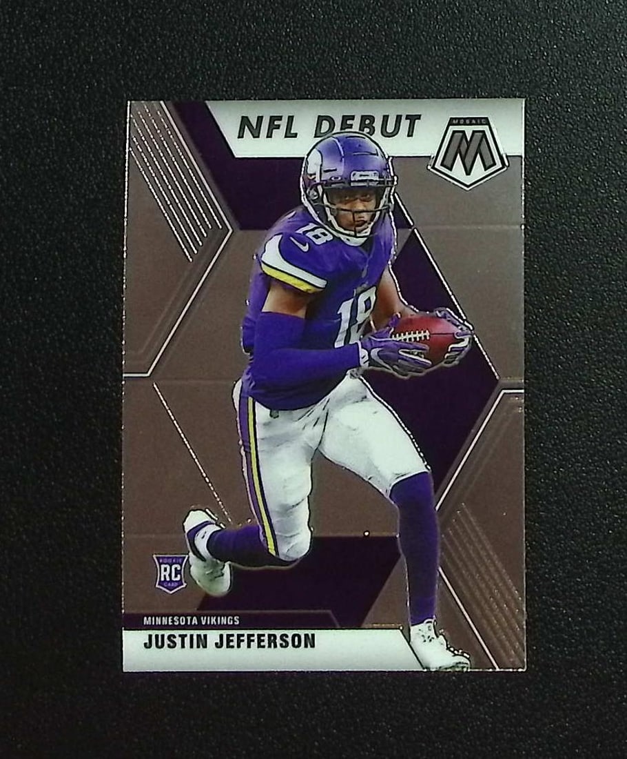 Justin Jefferson Rookie Card 2020 Panini Mosaic #270 Minnesota Vikings: Panini, Donruss Optic, & Donruss Select, Prizm, Mosaic, Contenders, Zenith, Phoenix, Illusions, Absolute, Rookie NFL Sports Trading Cards, SP, SSP, Cards, Football Cards for Sale Near Me, Superbowl & 