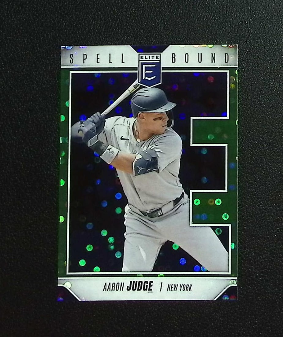 Aaron Judge Spellbound "E" Green Disco 2026 Donruss Elite #18 New York Yankees: Panini, Donruss, & Donruss Optic Baseball MLB Trading & Sports Cards, Sports Cards for Sale Near Me, Prizm, Mosaic, Select, SP, SSP, Auction Memorabilia Lots for Sale On Line, World Series & Hall of F