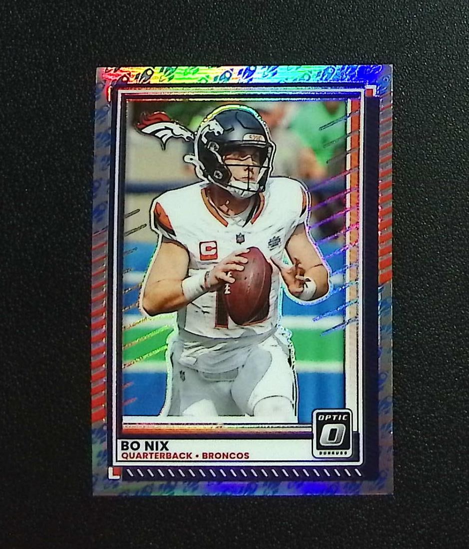 Bo Nix Rocket Emoji Prizm SSP 2025 Donruss Optic #31 Denver Broncos: Panini, Donruss Optic, & Donruss Select, Prizm, Mosaic, Contenders, Zenith, Phoenix, Illusions, Absolute, Rookie NFL Sports Trading Cards, SP, SSP, Cards, Football Cards for Sale Near Me, Superbowl & 