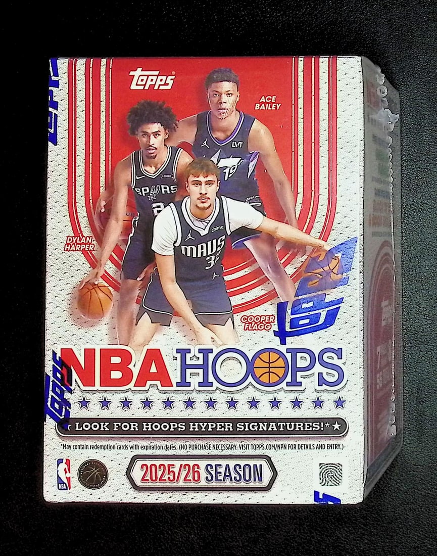 2025 Topps NBA Hoops Basketball BLASTER BOX: Cooper Flagg & Kon Kneuppel Rookie Cards: Cooper Flagg & Kon Kneuppel Rookie Cards. Topps Basketball NBA Trading & Sports Cards, Rookie Cards in this set are Cooper Flagg, Dylan Harper, Ace Bailey, V J Edgecombe, Kon Knueppel , Autographs, Si