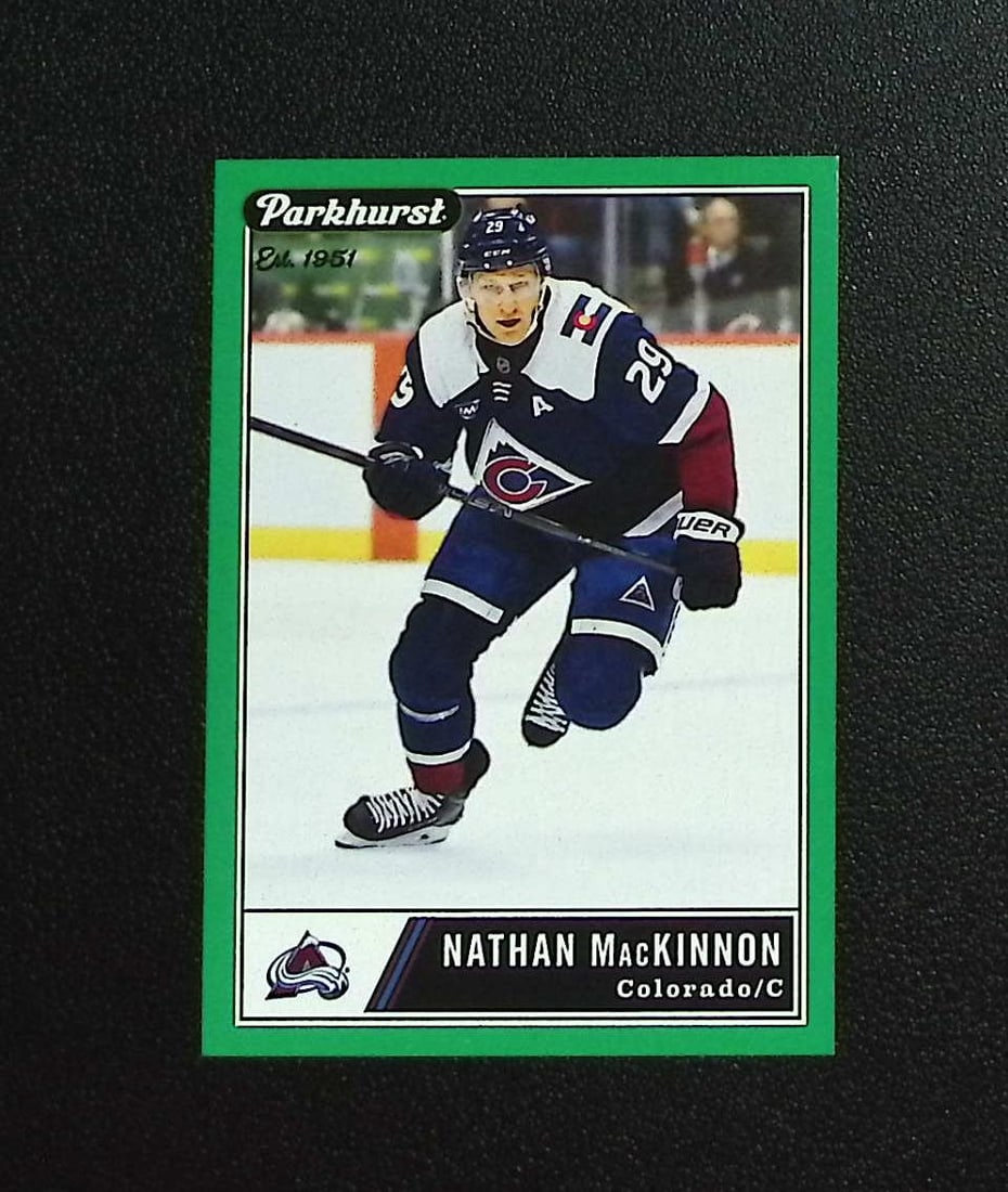 Nathan MacKinnon Emerald Ice /51 2025-26 Parkhurst #144 Colorado Avalanche (1 of 2)