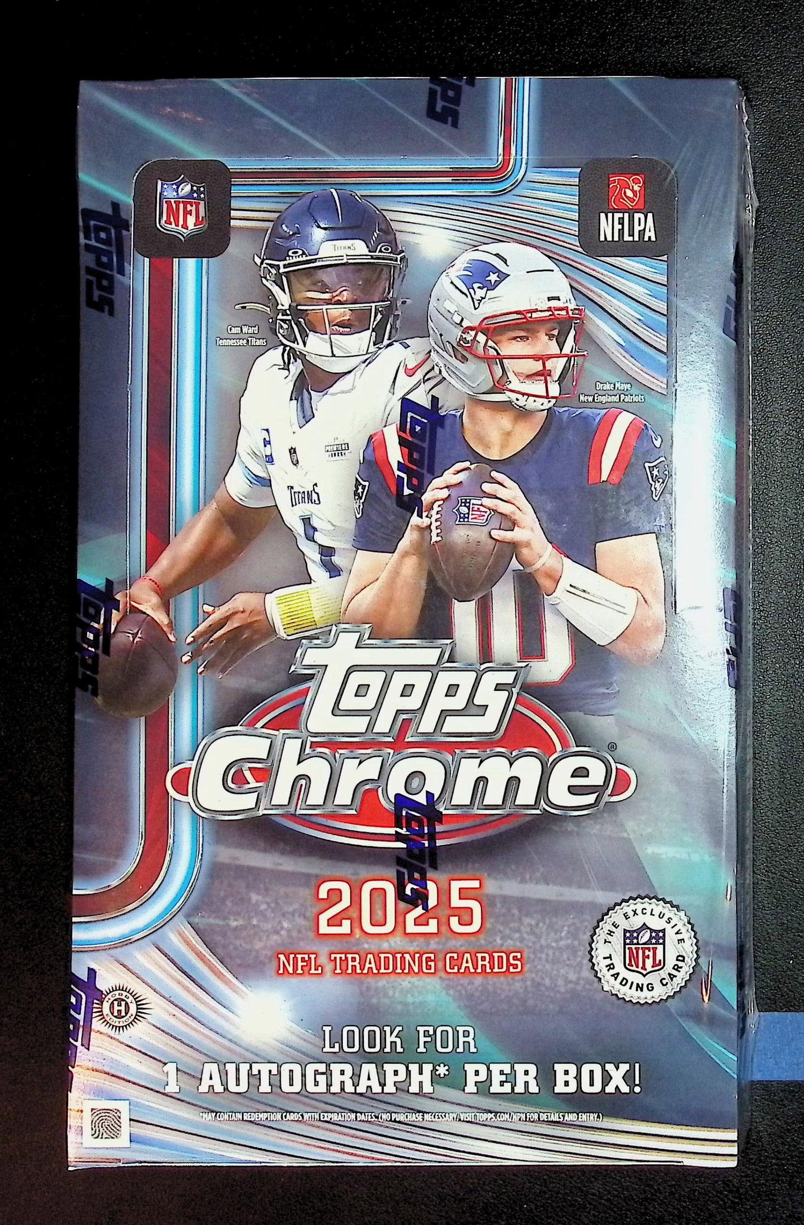 2025 Topps Chrome Football HOBBY BOX: Topps Football NFL Trading & Sports Cards, Refractors, Prism Refractors, X-Fractors, Sports Cards for Sale Near Me, Super Bowl & Hall of Fame Players, Autographs, SP, SSP, Valuable Auction Memorabilia