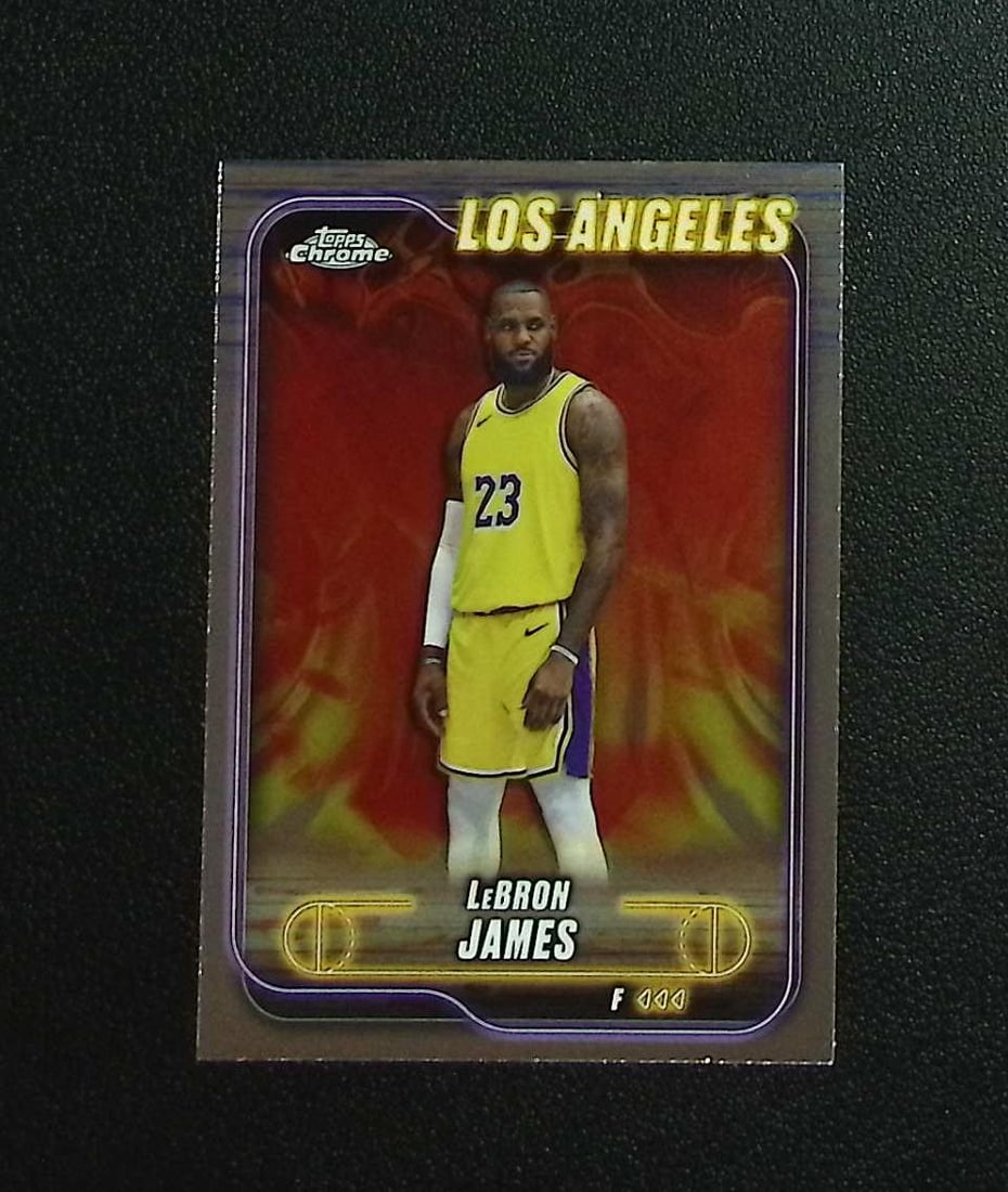 LeBron James 2024-25 Topps Chrome #22 Los Angeles Lakers: Topps & Bowman Basketball NBA Trading & Sports Cards, Sports Cards for Sale Near Me, Chrome, Refractor, SP, SSP, Valuable Auction Memorabilia Lots Sold On Line, NBA Championship & Hall of Fame Player 