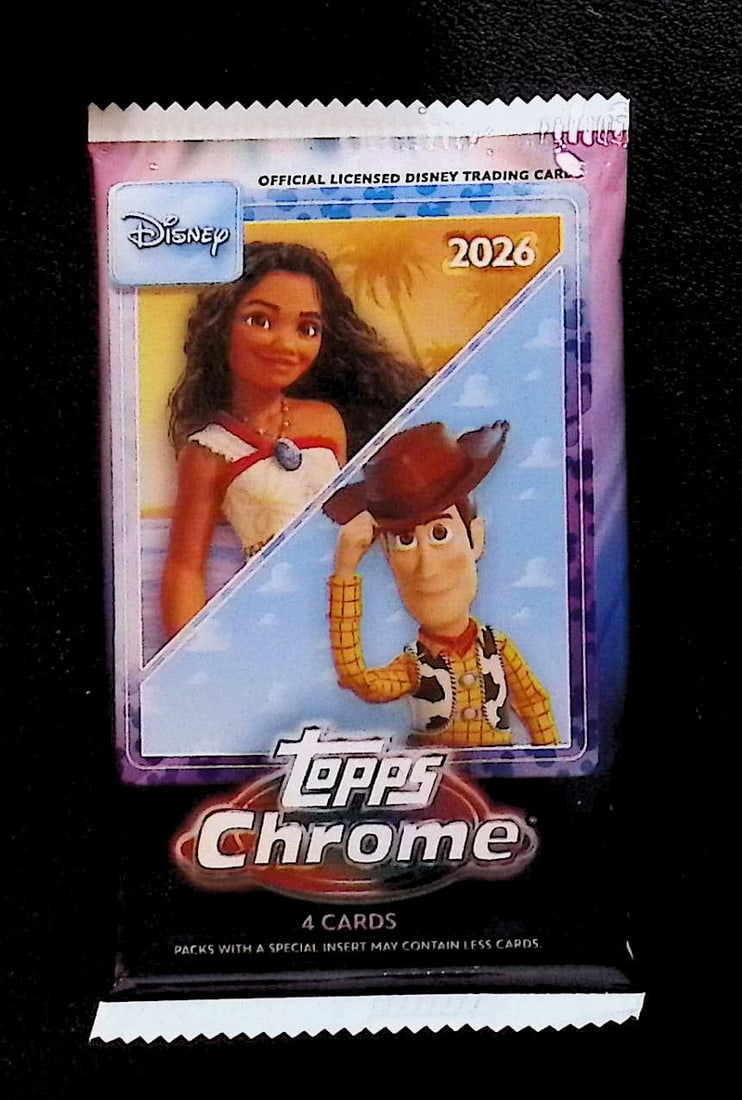 2026 Topps Disney Chrome Blaster Box Pack: Disney Topps Trading Cards of Movies & Television Shows, Refractors, Ray Waves, Numbered Rare Cards. Darth Vader, Luke Skywalker, Princess Leia, Mandalorian, Yoda, Grogu, Han Solo, Rebellion, Imperial