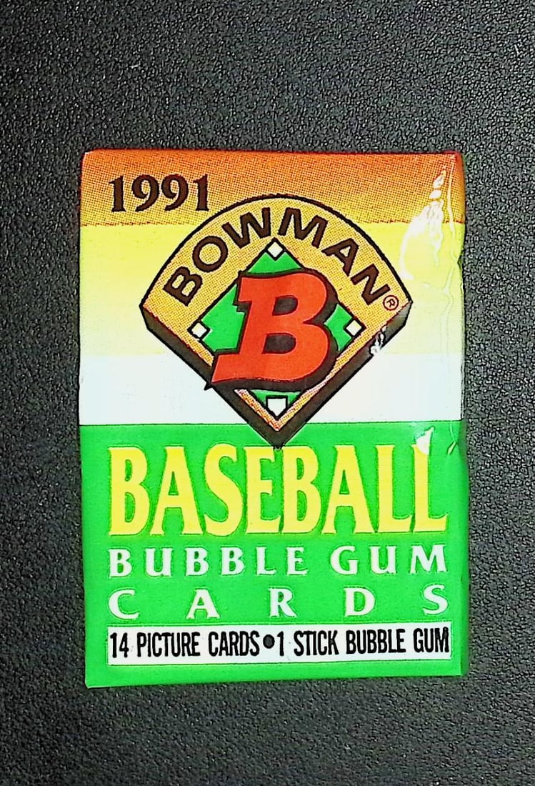 1991 Bowman Vintage Baseball Cards Retail Box Wax Pack Sports Cards MLB Trading Cards: Bowman Vintage Valuable Rookie Baseball MLB Trading & Sports Cards, Rookie Cards in this set are Jeff Bagwell, Ivan Rodriguez, Kenny Lofton, Chipper Jones, Mike Mussina, Jim Thome, old Sports Cards fo