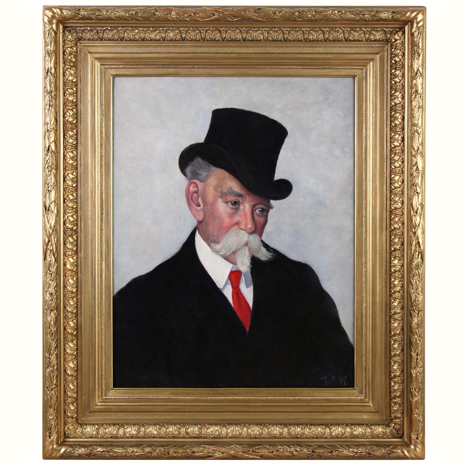 Portrait of A Man Wearing A Top Hat , oil on canvas attributed to Tom Roberts 1888: Portrait of A Man Wearing A Top Hat , attributed to Tom Roberts 1888 Thomas William Roberts ( 1856 – 1931) was an English-born Australian artist and a key member of the Heidelberg School art movemen