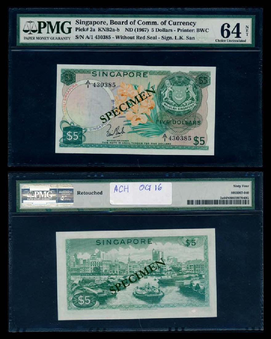 Singapore $5 1967 LKS 1st prefix PMG (1 of 1)