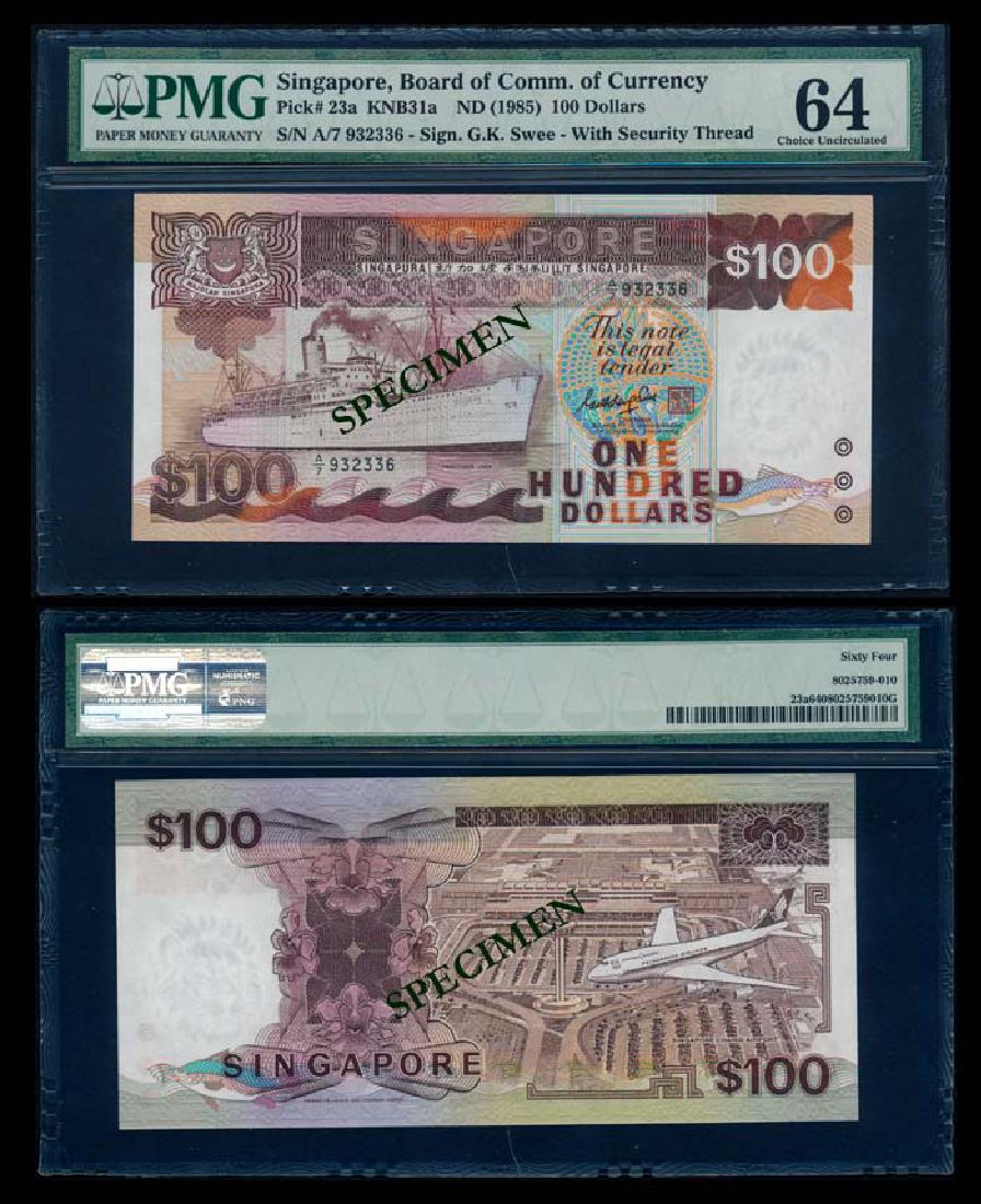 Singapore $100 1985 ship GKS PMG (1 of 1)