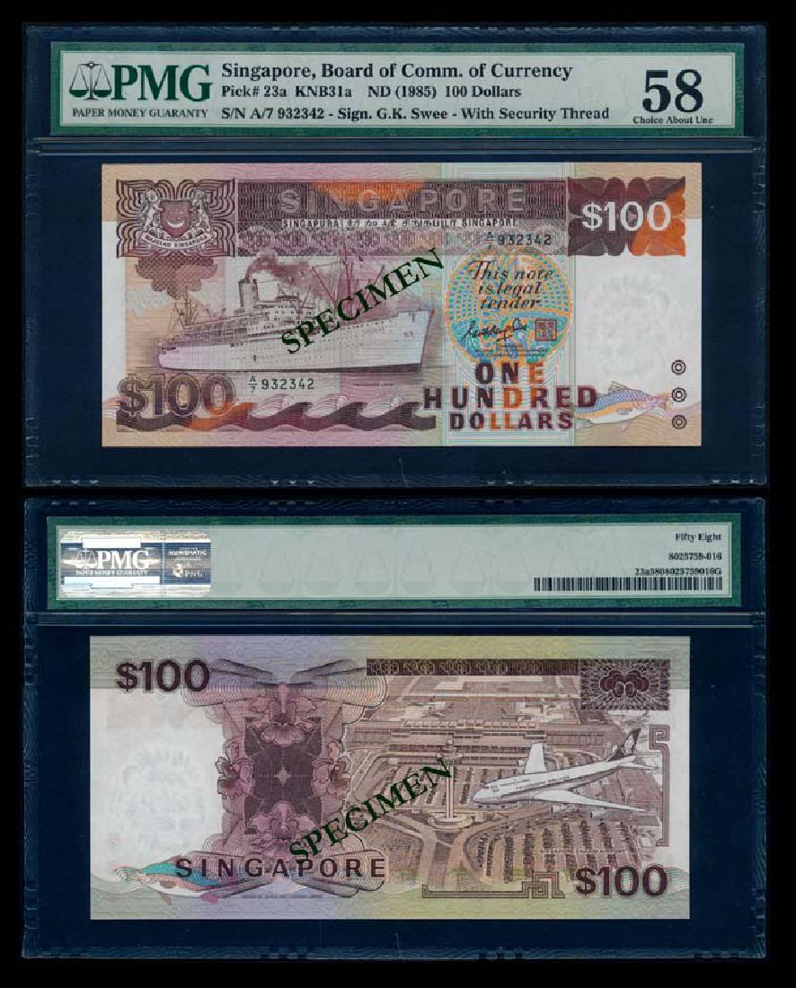 Singapore $100 1985 ship GKS PMG (1 of 1)