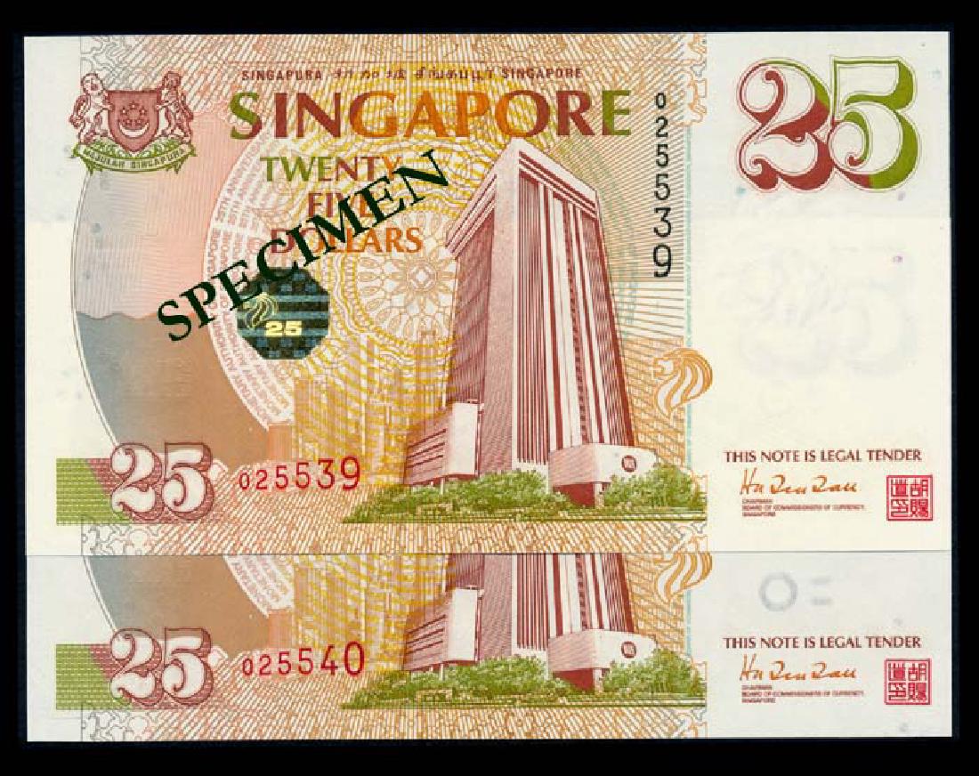 Singapore 2x$25 1996 MAS 25th Anniversary (1 of 1)