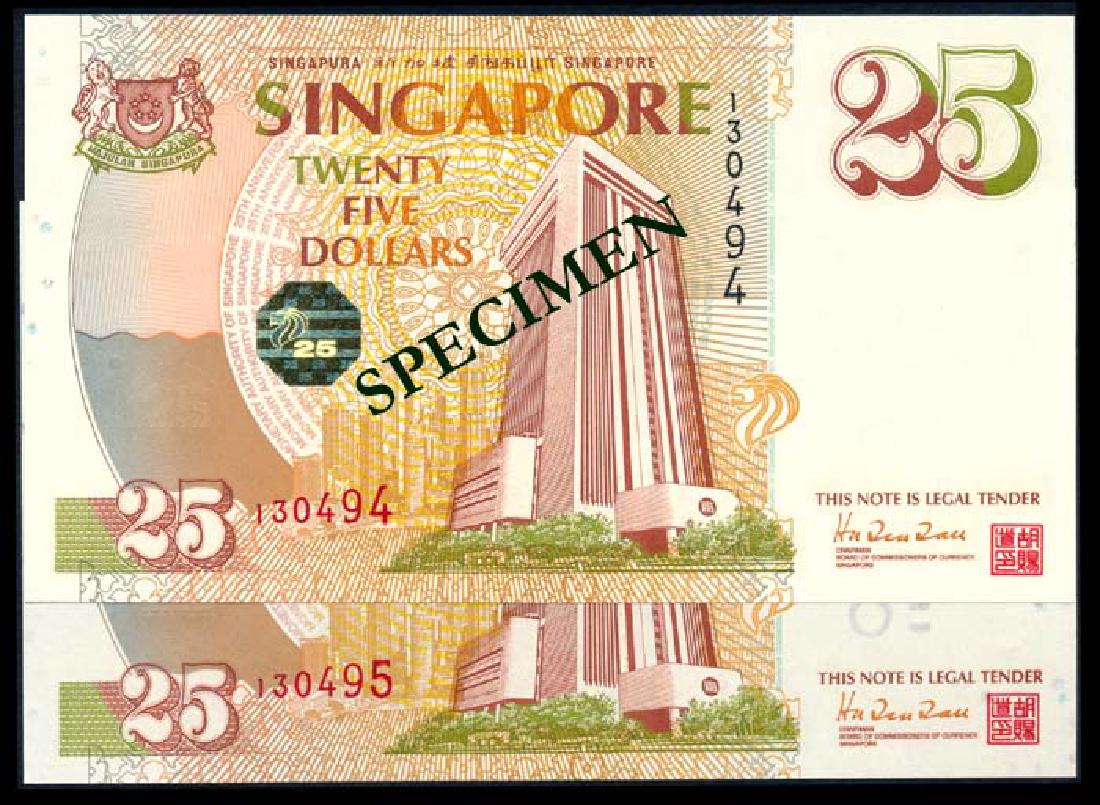 Singapore 2x$25 1996 MAS 25th Anniversary (1 of 1)