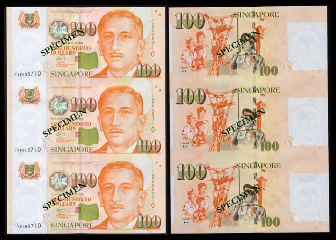 Malaysia Rm50 Uncut Sheet Of 3 Au Unc