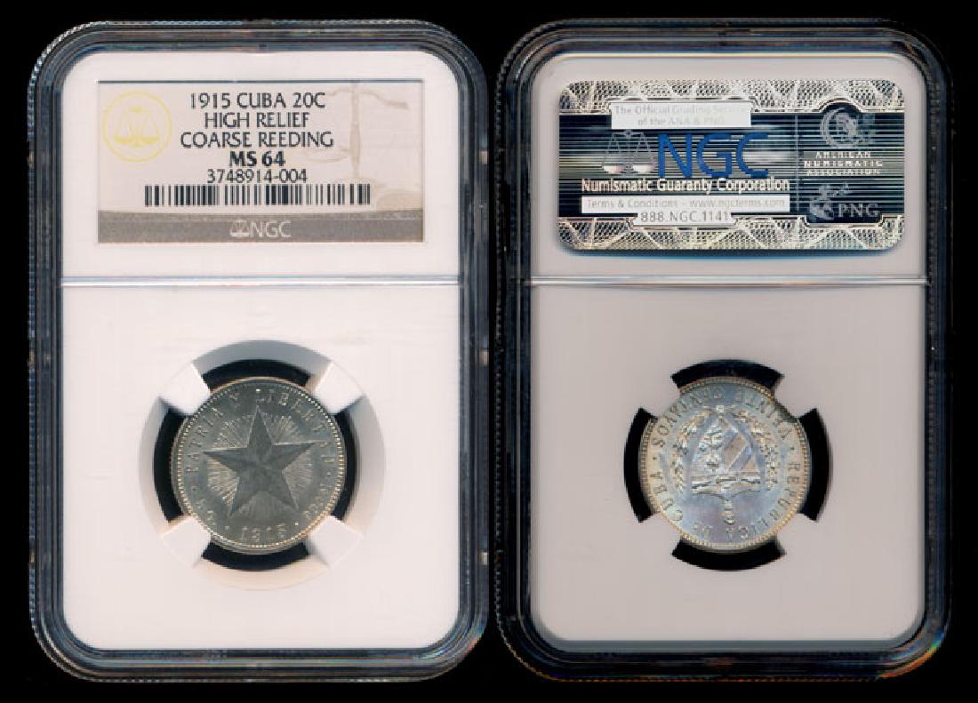 Cuba 20 Centavos 1915 NGC MS64 (1 of 1)