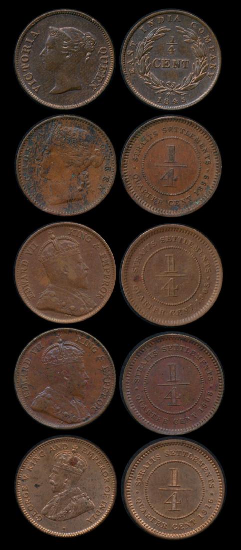 5 Straits Settlements  1/4c 1845-1916 (1 of 1)