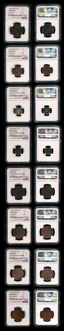 8 Straits Settlements 1/4c-10c 1845-1907 NGC (1 of 1)