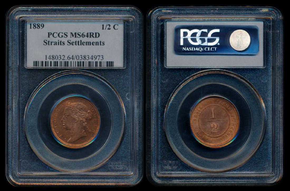 Straits Settlements QV 1/2c 1889 PCGS MS64RD (1 of 1)