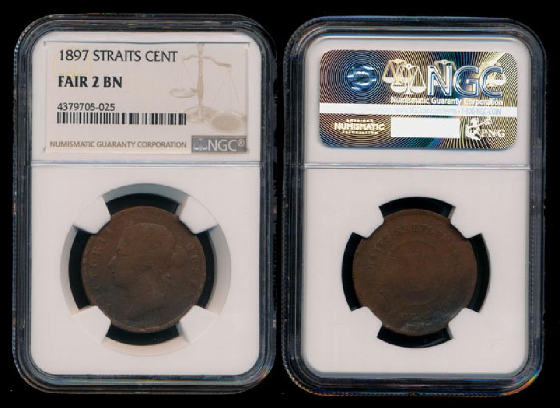Straits Settlements QV 1c 1897 NGC FAIR 2 BN (1 of 1)