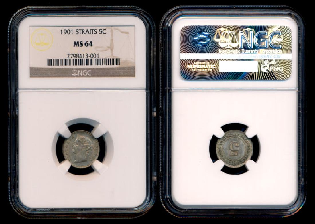 Straits Settlements QV 5c 1901 NGC MS64 (1 of 1)