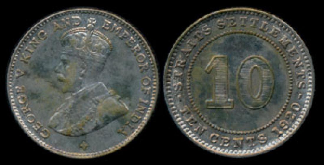 Straits Settlements KGV 10c 1920 EF-AU (1 of 1)