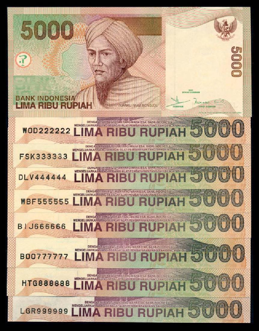 Indonesia 9x5000 Rupiah 2001-04 (1 of 1)