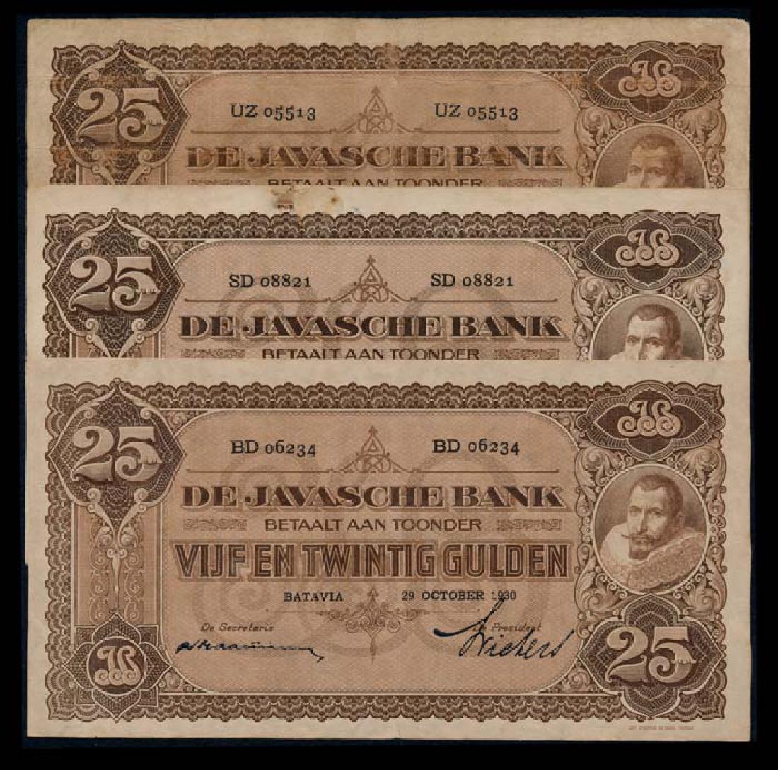 Netherlands Indies 3x25 Gulden 1928-30 (1 of 1)