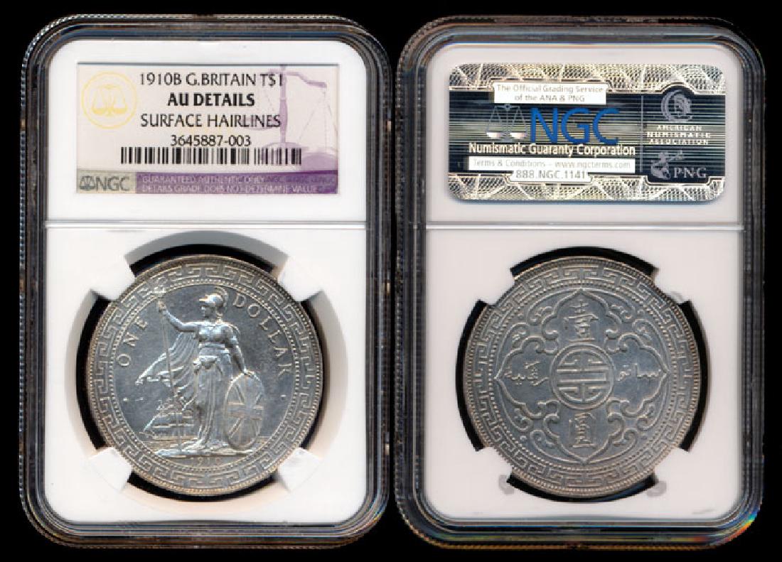 British Trade Dollars 1910B NGC AU Details (1 of 1)