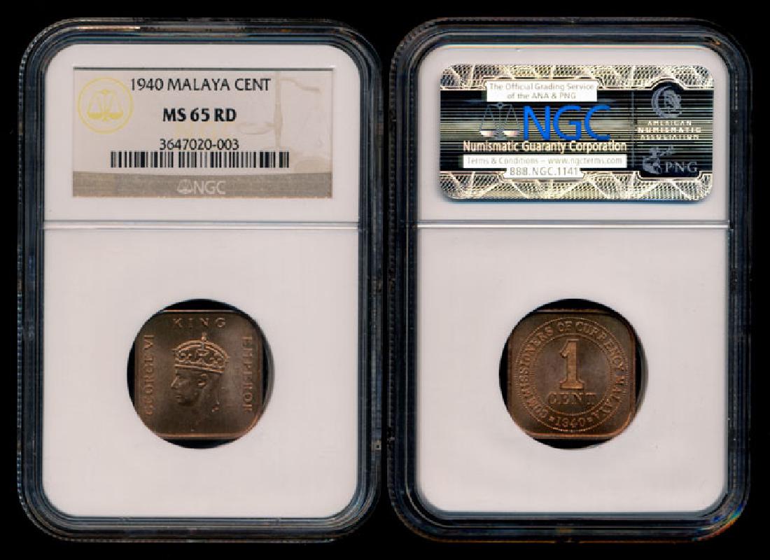 Malaya KGVI 1c 1940 NGC MS65RD (1 of 1)