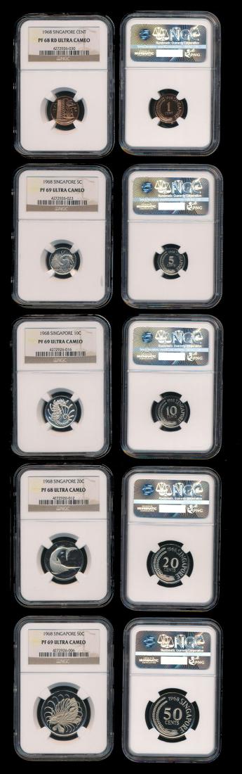 5 Singapore 1c-50c 1968 proofs NGC (1 of 1)