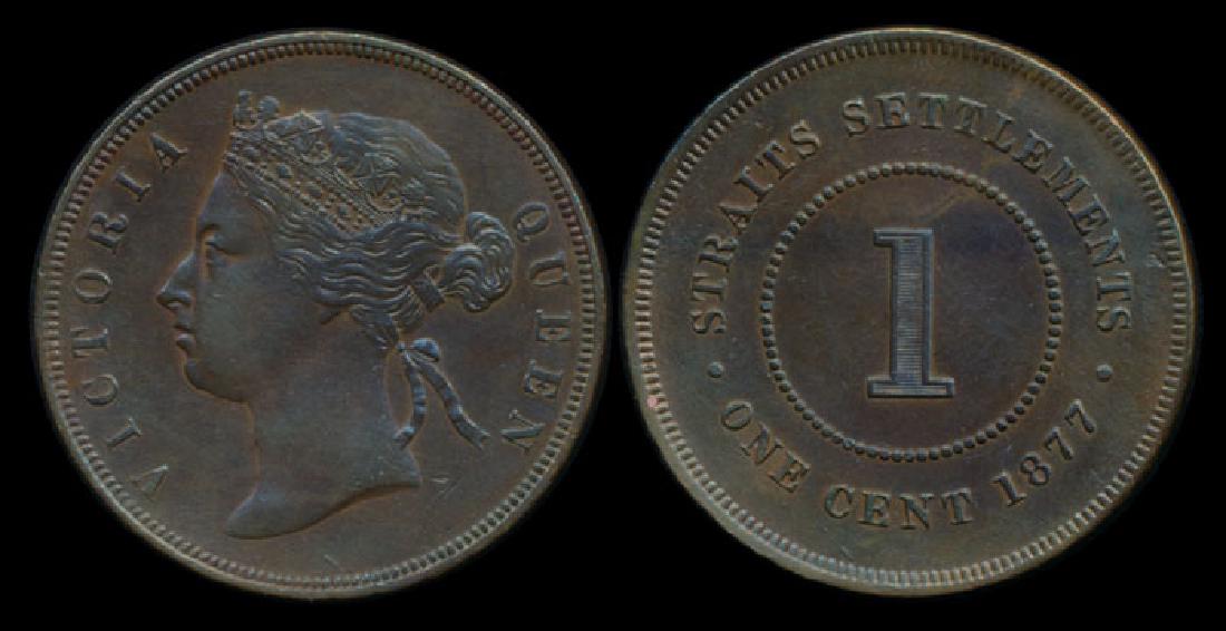 Straits Settlements QV 1c 1877 AU (1 of 1)