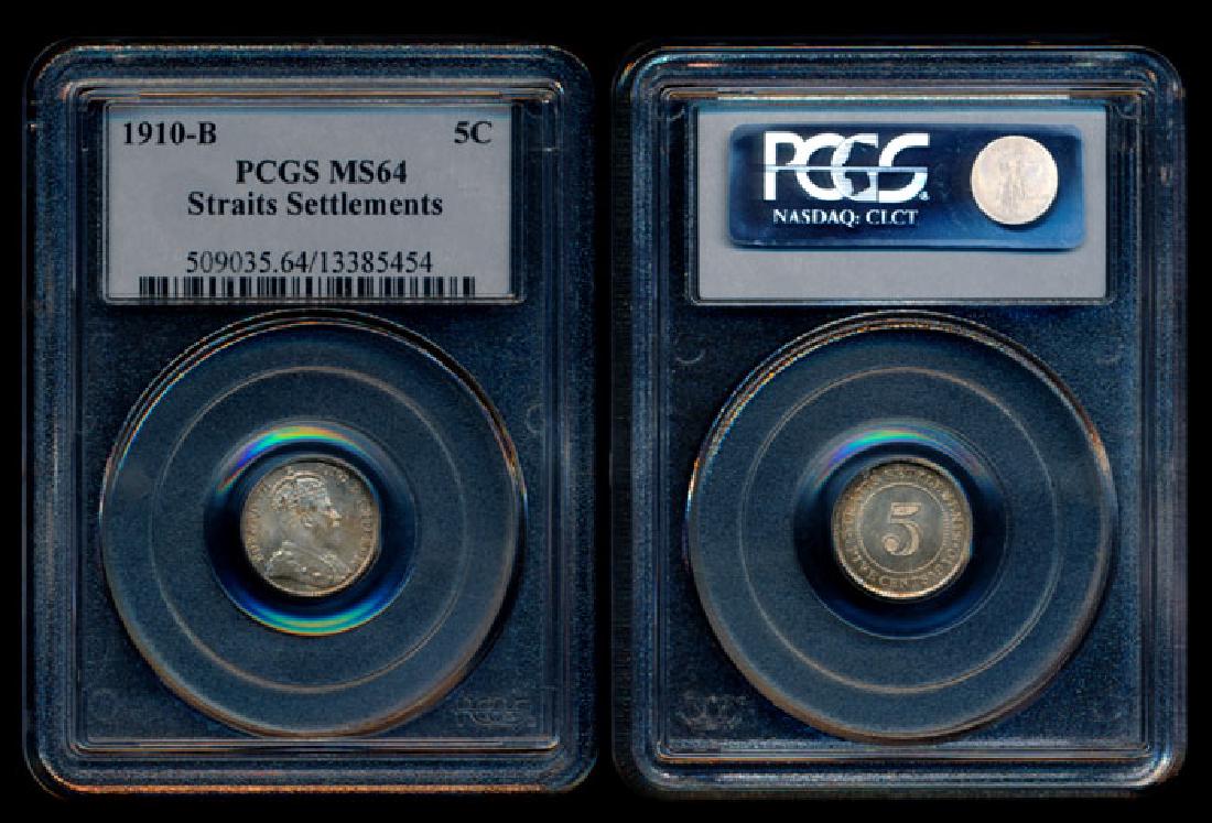 Straits Settlements KEVII 5c 1910B PCGS MS64 (1 of 1)