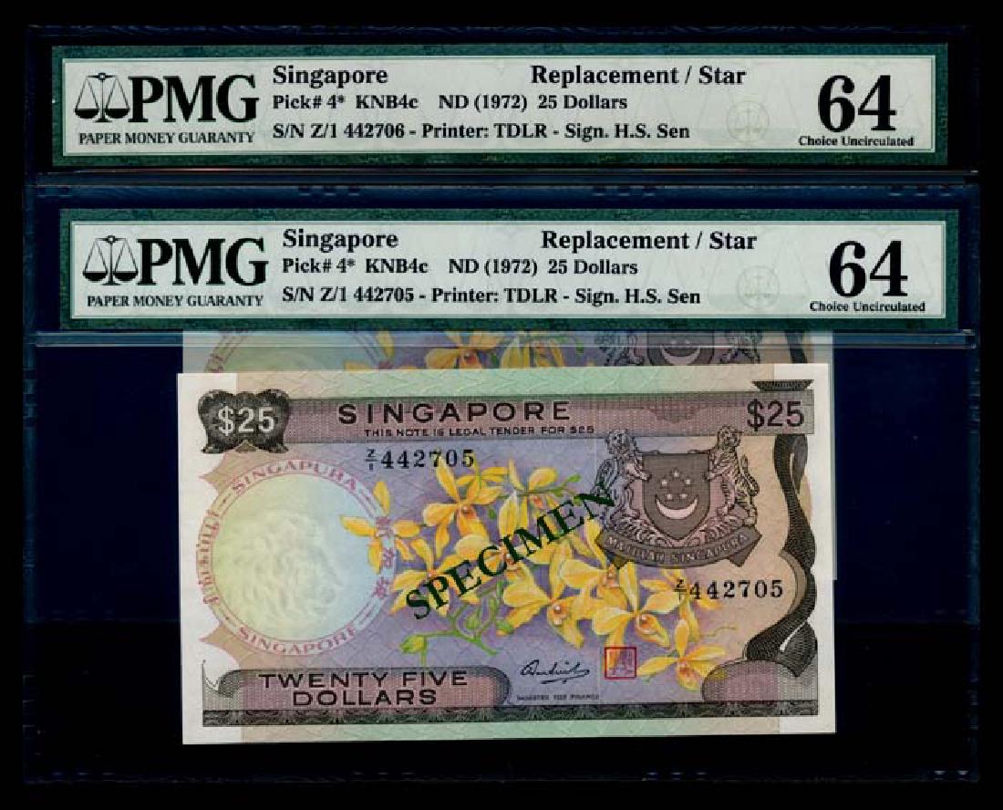 Singapore 2x$25 1972 replacement  PMG (1 of 1)