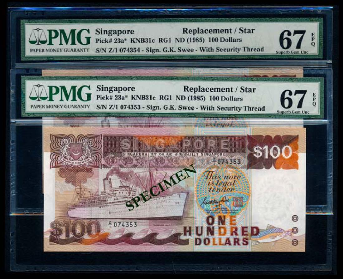 Singapore 2x$100 1985 ship GKS replacement (1 of 1)