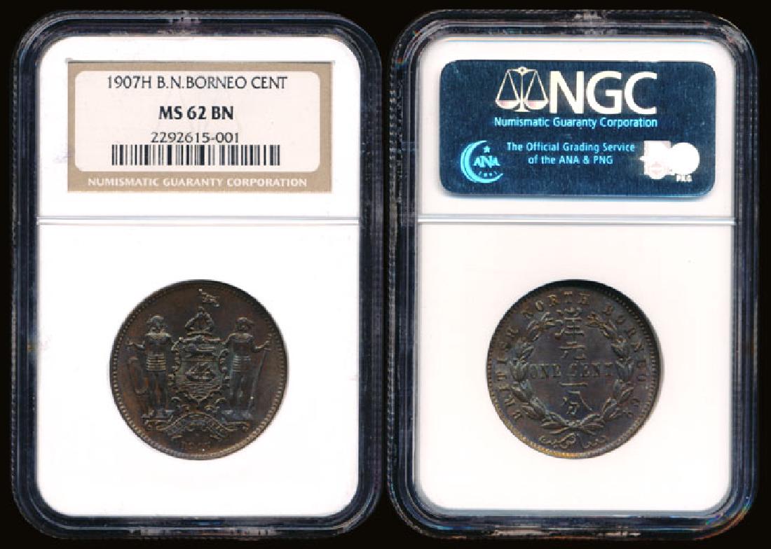 British North Borneo 1c 1907H NGC MS62BN (1 of 1)